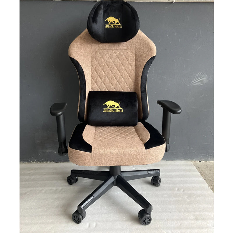 Black Bull Gaming Chair With Molded Headrest Up & Down - Fabric Black Bull Gaming Chair With Molded Headrest Up & Down - Fabric